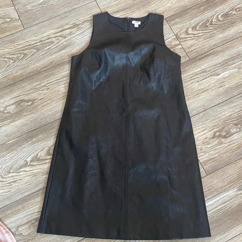 J. Crew Black faux leather Dress